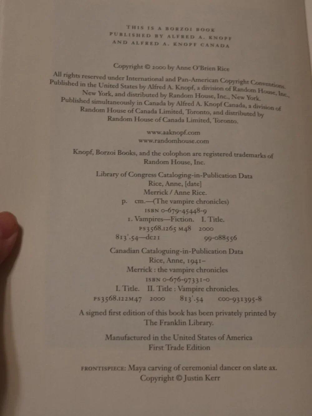 Anne Rice Merrick Book